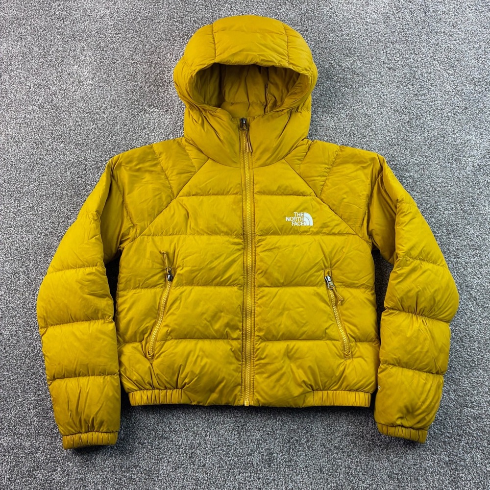 The North Face Hyalite Down Hoodie Puffer Jacket Women's Small Yellow NF0A5GGG
